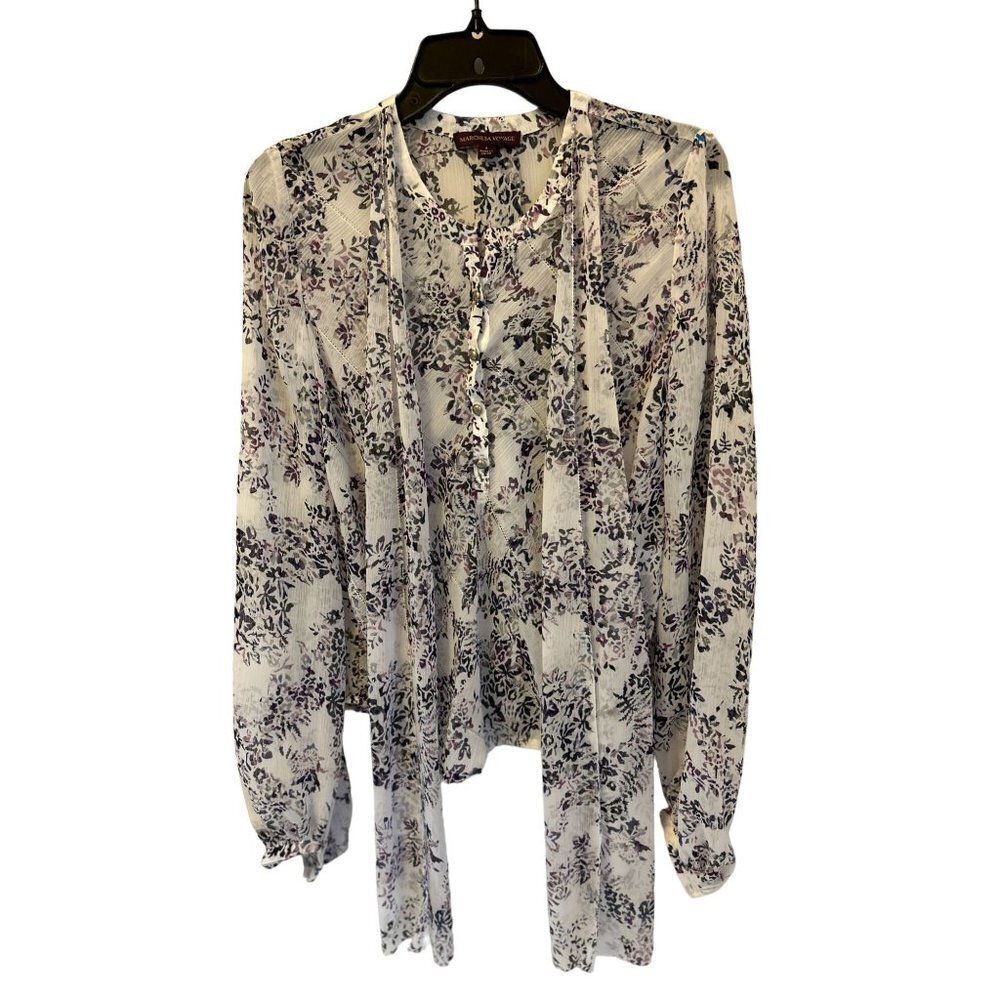 Marchesa Voyage Top Blouse Floral Size 4